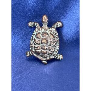 Heavy Brass Antique Finished Turtle Drawer Pull